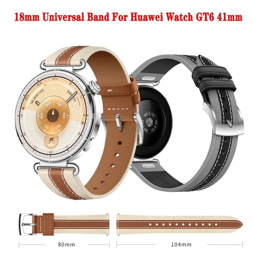 

Ремешок для часов 18 мм для Huawei GT6 41 мм, деловой модный быстросъемный ремешок для часов Huawei GT6 41 мм, аксессуары для ремешка для часов