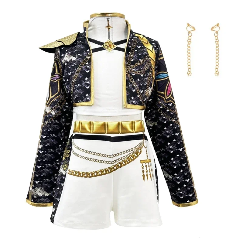 2026 نمط جديد حصري أنيمي KPop رومي تأثيري حلي شعر مستعار امرأة أسود أبيض موحدة عيد الميلاد هالوين ملابس الحفلات #3