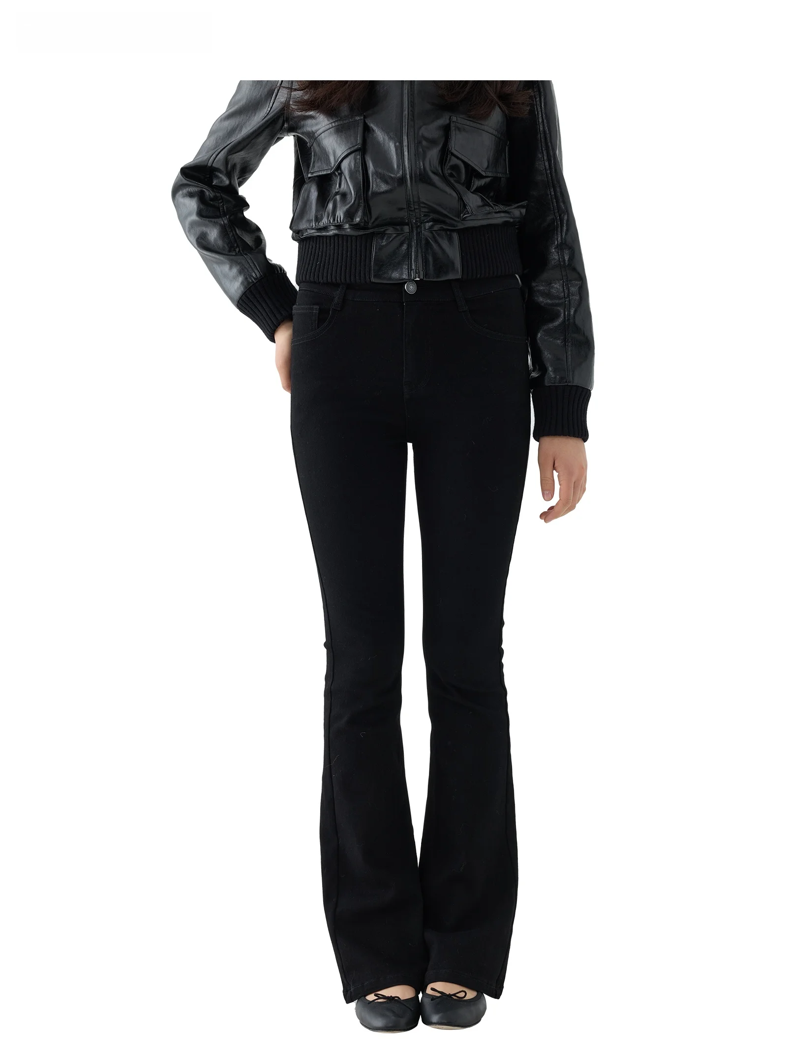 

Новые женские джинсы-клеш с высокой талией из хлопка стрейч, модные, на все сезоны