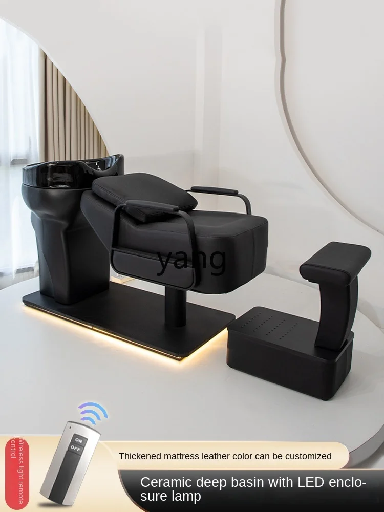 L'm'm Bed Hair Saloon Dedicated Shampoo Flushing Bed Ceramic Large Basin Hair Salon Stainless Steel Punch Bed