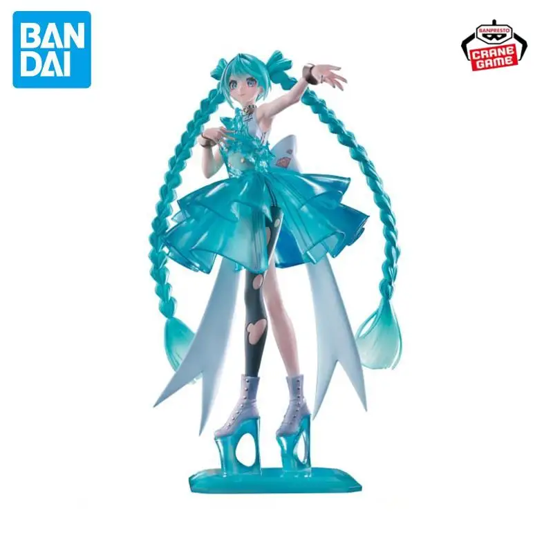 オリジナルバンダイバンプレスト初音ミク-evolve-clearluxe-emeraldgem-28-センチメートルアクションフィギュアアニメフィギュアコレクション模型玩具ギフト