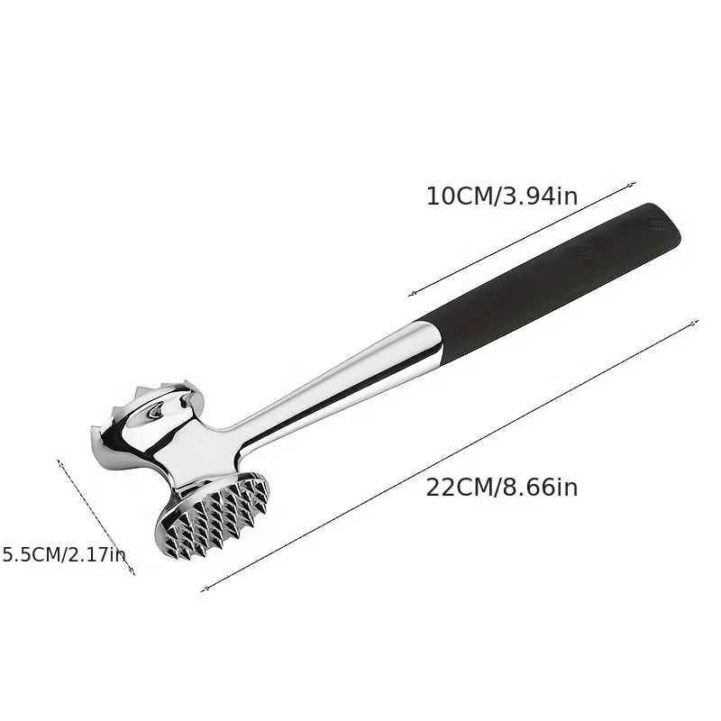 Meat-Tenderizer Hammer Kitchen Double-Sided Meat Tenderizer, Metal-Meat Hammer, Household Stainless Steel Rolled Meat Steak Meat