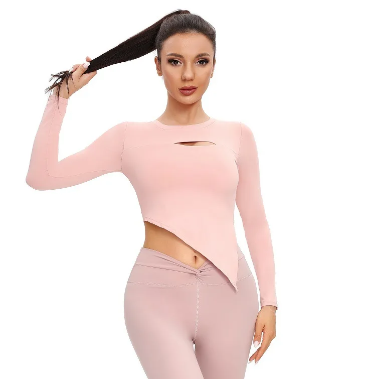 

NIOKI Yoga Long Sleeve Women's Quick-drying Breathable Bevel Sports Top Training Fitness Yoga Clothes Running Slim T-shirt