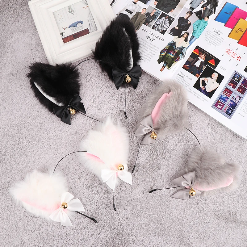 Animal Cat Orelhas Halloween Headband para Mulheres, Kawaii Anime Hair Hoop, Cosplay Party Costume, Acessórios para Cabelo, Bonito