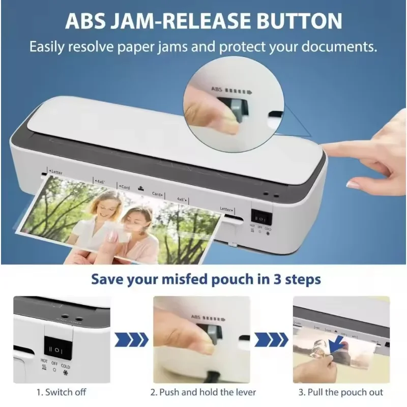 SL388 آلة تغليف A4 متعددة الوظائف 6 في 1 للمكتب المنزلي آلة تصفيح المستندات مع التحكم الذكي البارد والساخن