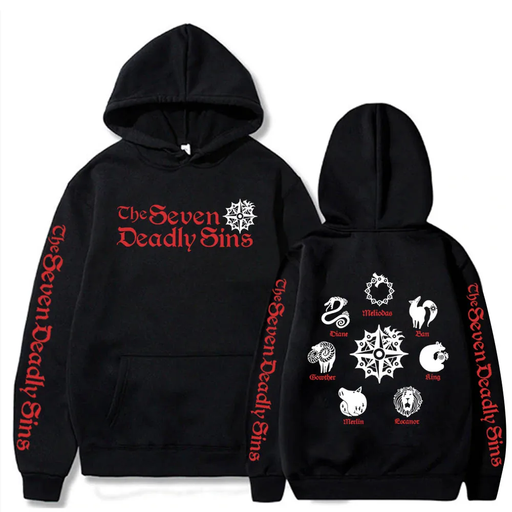 Anime the Seven Deadly Sins Meliodas Elizabeth Diane Ban King Gowther Merlin Escanor logo Hoodies Harajuku Unisex Sweatshirt - view 3