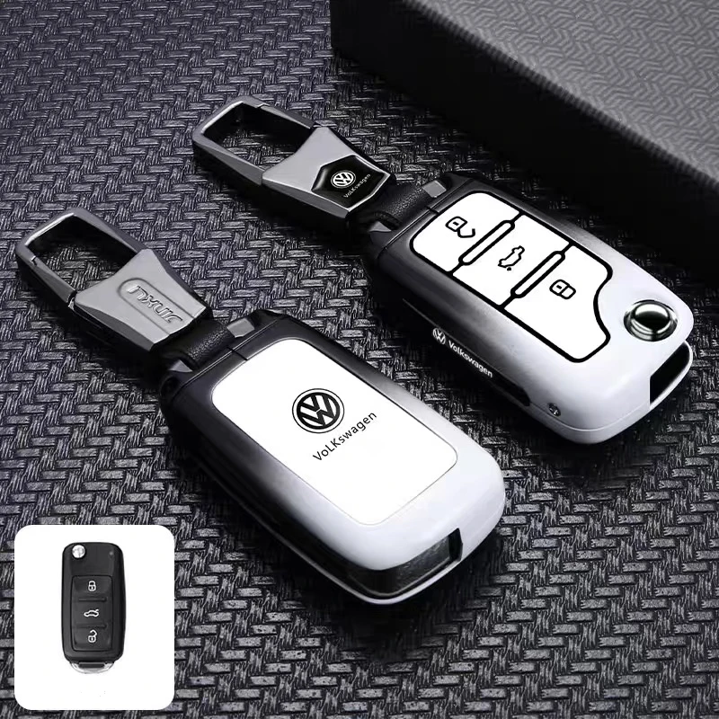 Zinc alloy car key case full coverage protective case is suitable for Volkswagen Jetta/CC/polo/Passat keychain accessories