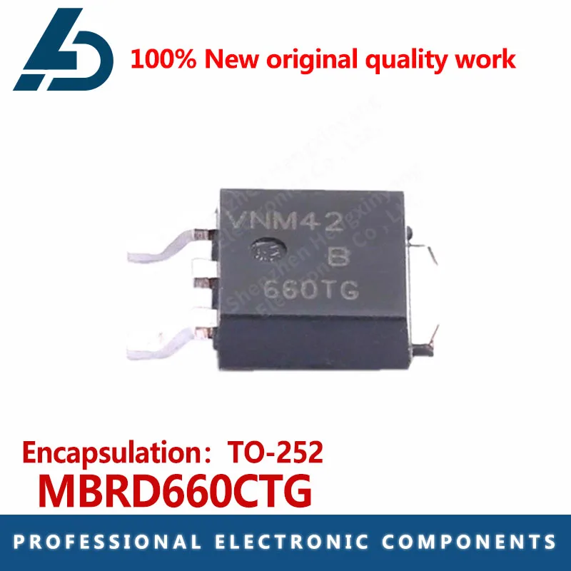 10PCS MBRD660CTG screen printing B660TG Patch TO-252 diode Voltage :60V Current :3A Schottky power rectifier