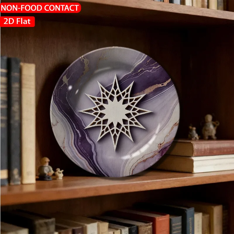 1pc Retro Modern Minimalist White Ceramic Plate - Elegant Suitable for Home Desk Decor, Non-Food Contact Plate for Serving
