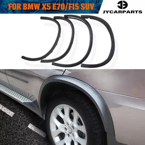 Auto Side Wheel Protector Bumper Arch Spatbordverbreders Voor BMW X5 E70/F15 SUV 2007-2016 4-deurs Auto PP Zwart Spatlap Versieringen Wenkbrauwen