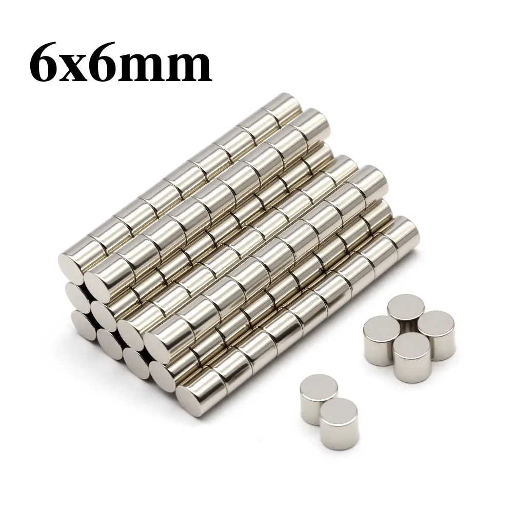 6x6mm Super Powerful Round Magnet Neodymium Magnet NdfeB N35 Strong Permanent Magnetic imanes Refrigerator Magnet