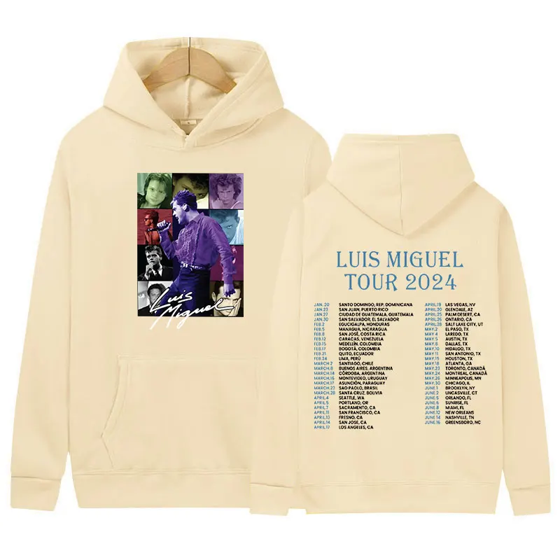 Piosenkarka Luis Miguel Tour 2024 Nowa bluza z kapturem 90s Męska hiphopowa gotycka bluza pulowerowa Vintage Fashion Oversized Hooded Streetwear