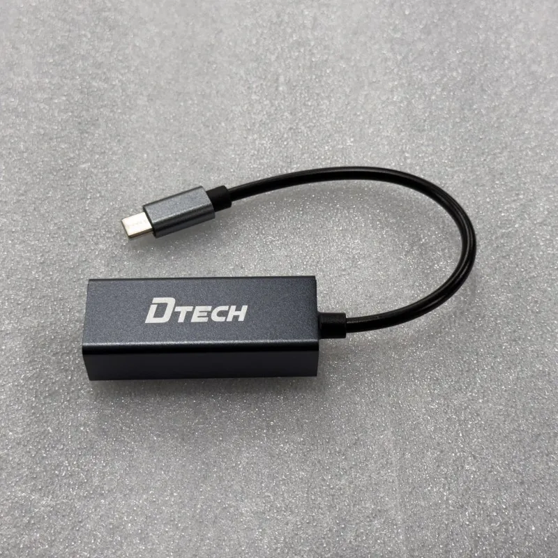 DTECH DT-3329 Type C naar RJ45 100 Mbps Ethernet-adapterconverterkabel voor pc-laptop