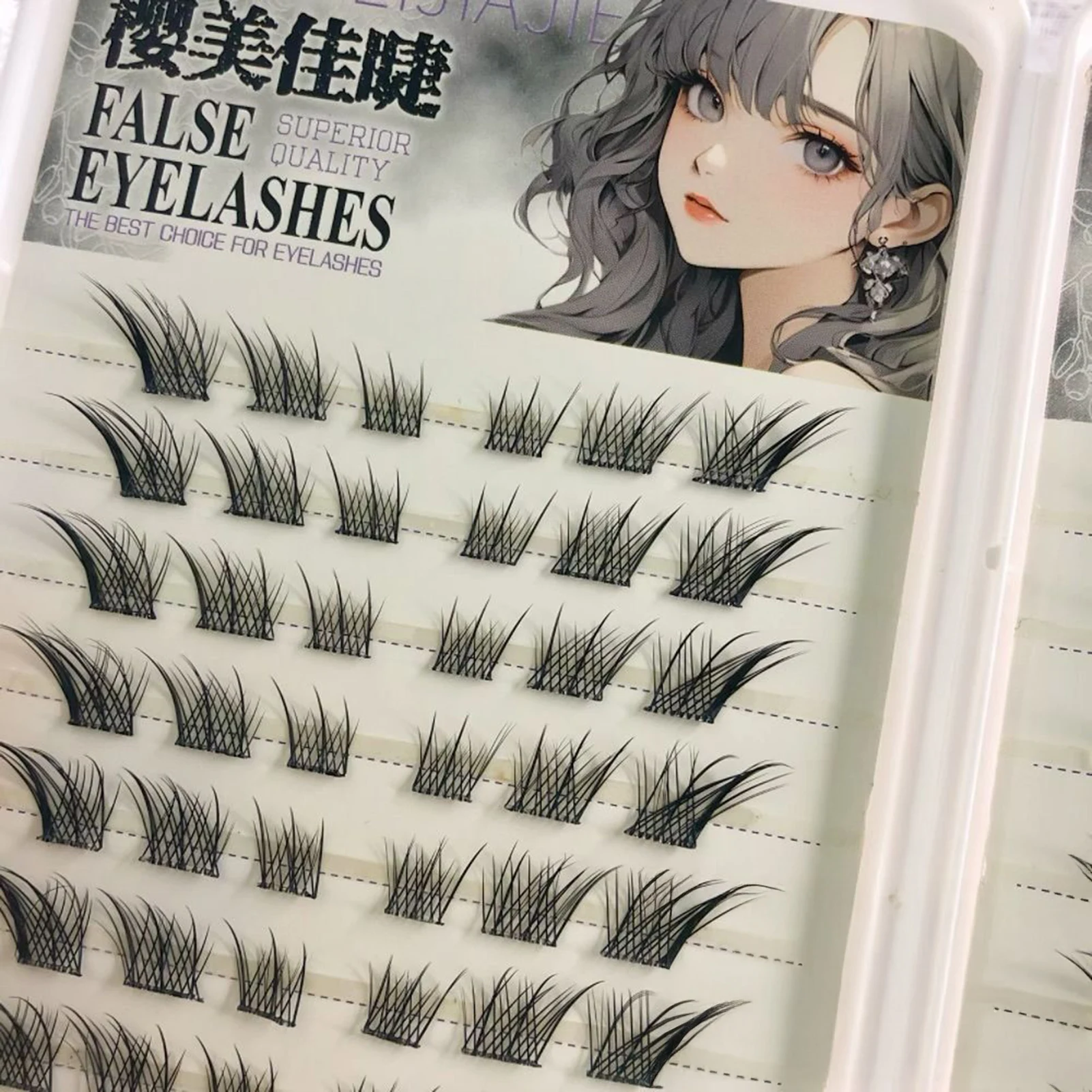 Glue Free Wispy Foxes Fake Eyelashes 11-13mm Wispy Anime Eyelash Time-saving Choice For Beginners Segmentation Lashes 10/20 Rows