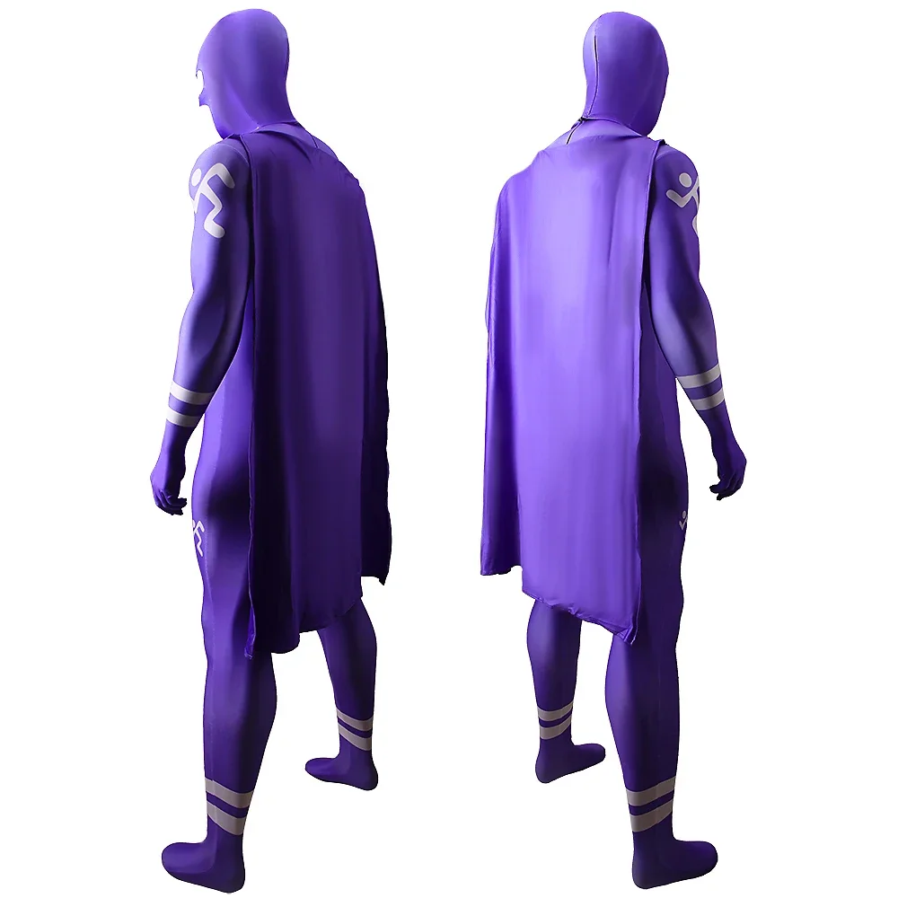 Traje esportivo muscular roxo cosplay homem elastano traje de halloween super-herói zentai bodysuit para crianças adultas
