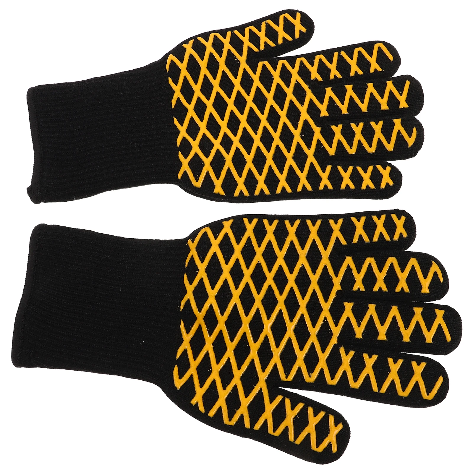 

BBQ Oven Gloves Grilling Mitts Heat Resistant Mittens Camping Barbecue Scalding Anti-scald Fire Pit for Cooking