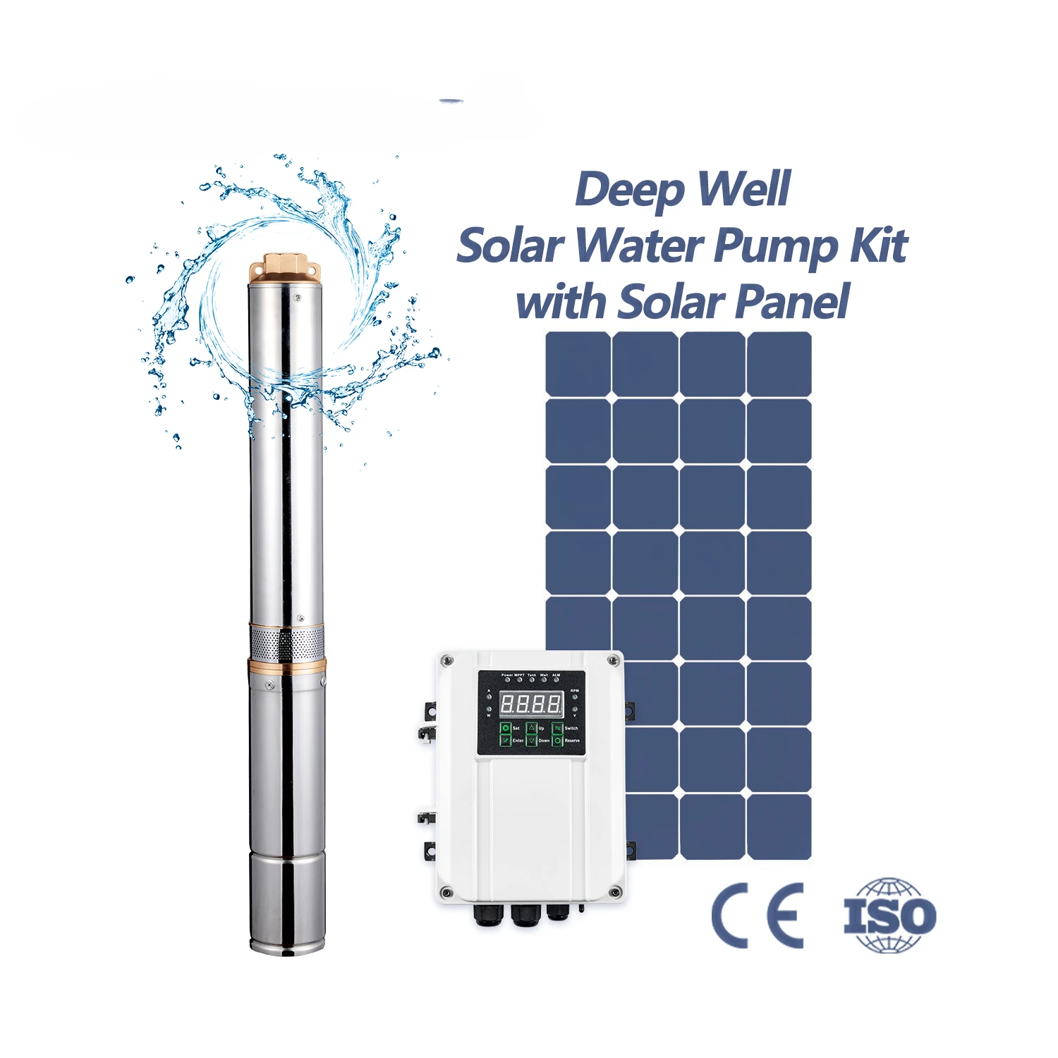 

WINSOLAR Солнечный насос постоянного тока 4-дюймовый комплект солнечного водяного насоса Deep Well с солнечной панелью