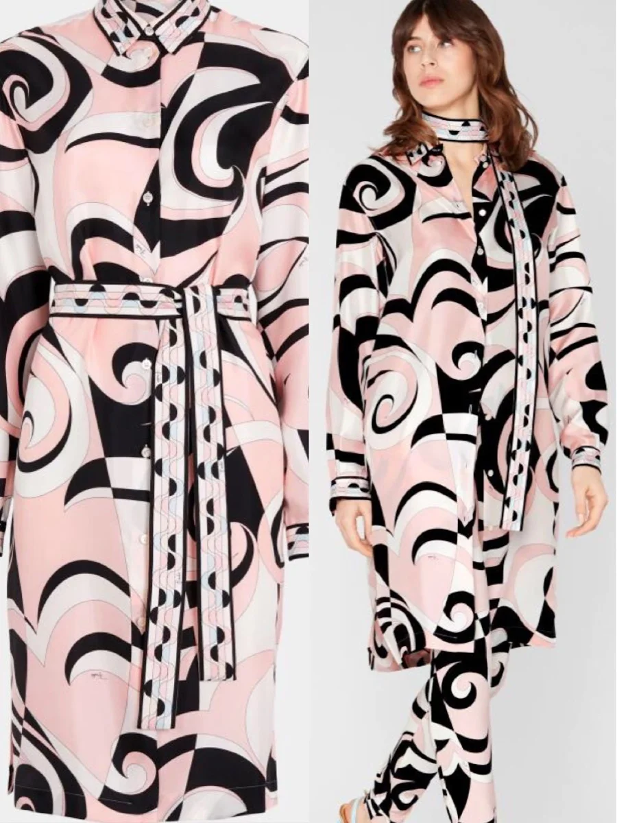 

Fashionable Knitted Long Sleeve Shirt Women's Dress Elegant Princess Style Single Button Closure Spring Summer Autumn Dress