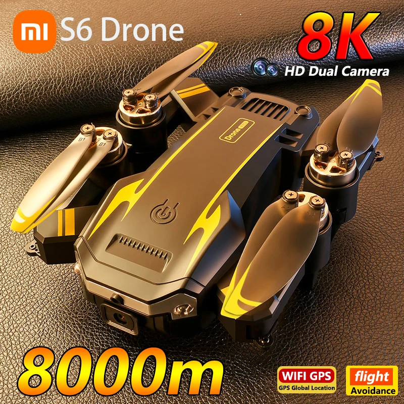 xiaomi s6 drone gps 8k hd camera dupla profissional dobravel evitar obstaculos fotografia aerea rc helicoptero fpv wifi brinquedos 01