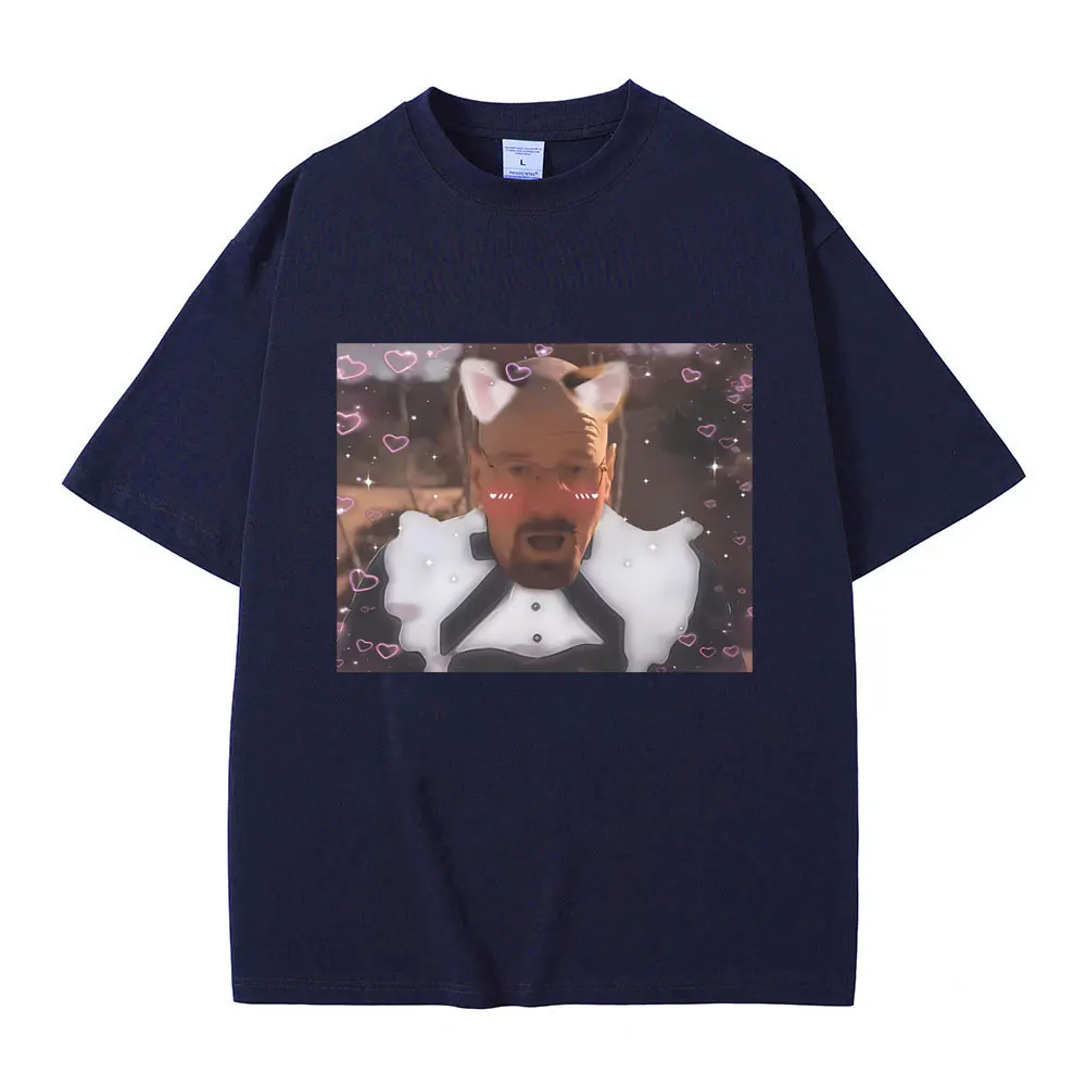 مضحك والتر الأبيض خادمة Uwu نمط تي شيرت كسر سيئة تي شيرت 2025 الصيف الرجال النساء موضة س الرقبة القطن تي شيرت ريترو