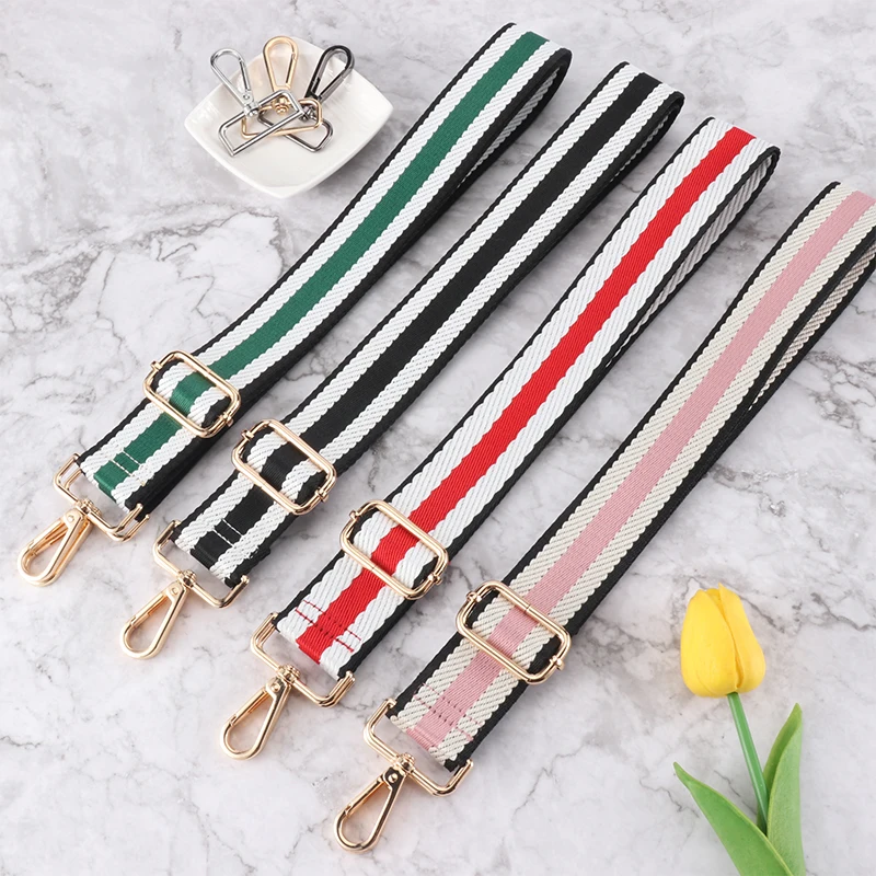 Bag Belt Wide Accessories Shoulder Messenger Bag Strap Ladies Stripe Backpack Strap Pure Black Nylon Replacement Shoulder Strap