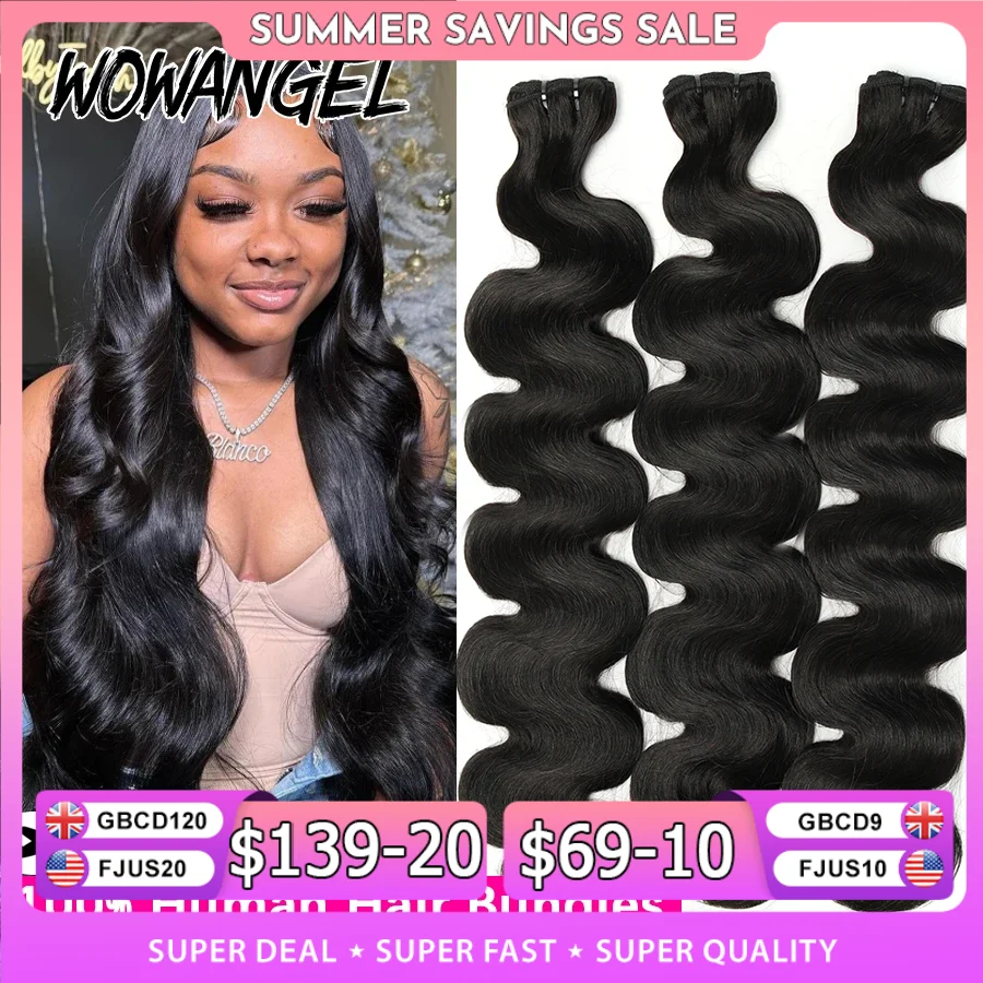 Wow Angel 28 30 inch Body Wave Human Hair Bundles 1/3/4 pieces 10A Brazilian Remy Hair Extensions Single Bundle Virgin Hair