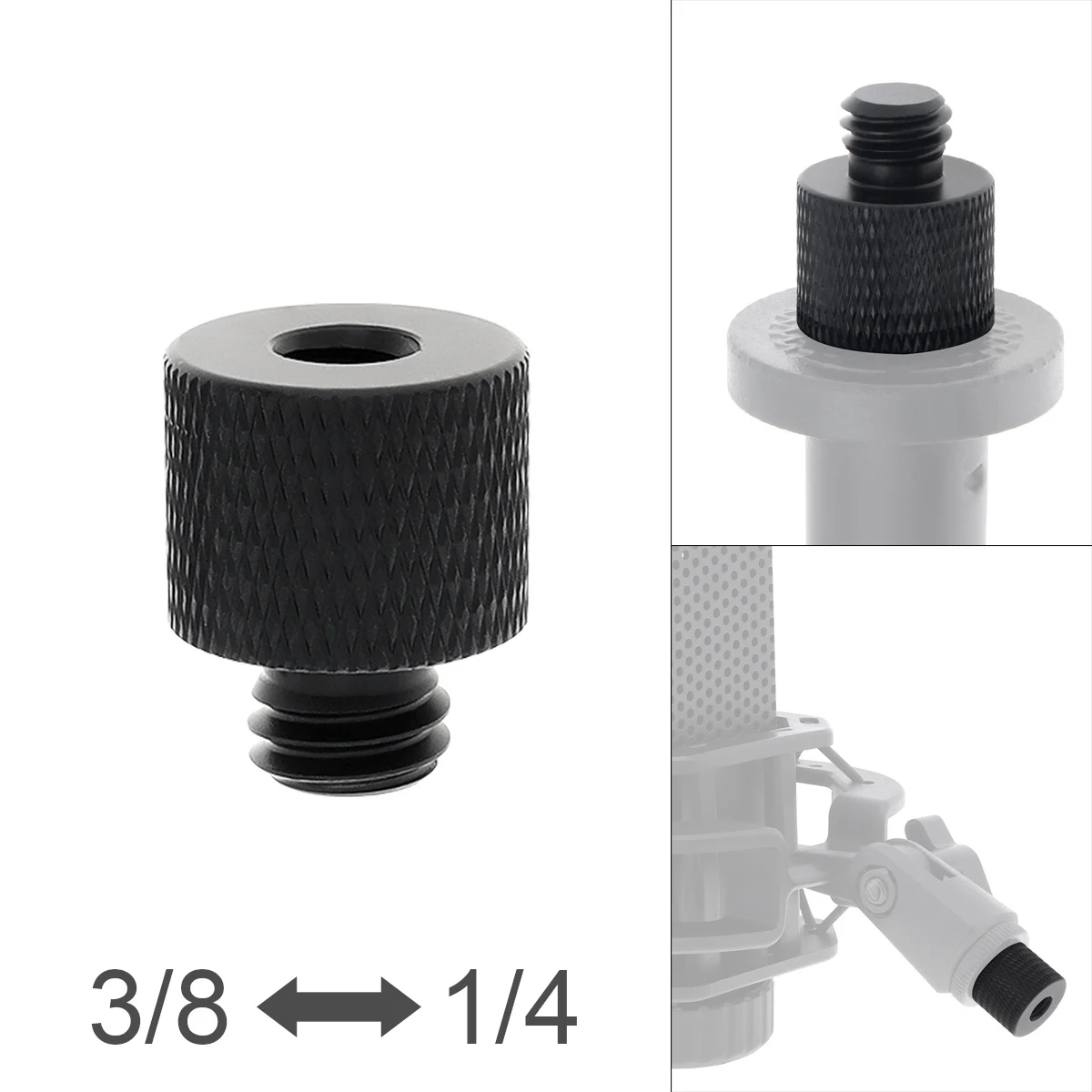 3/8-Inch Male to 1/4-Inch Female Precision Screw Adapter for Microphone Holder Camera Tripod Accessories Bracket Mount Screw