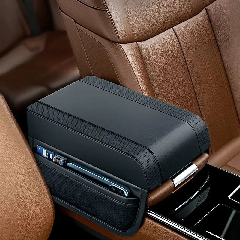 Portable Car Armrest Box Booster Pad Auto Central Console Protection Cushion Thicken Hand Support Arm Rest Storage with Pocket