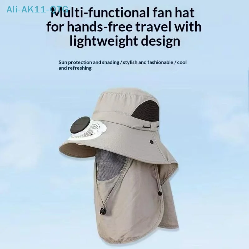 NEW Solar Powered Dual Fan Sun Hat With Wide Brim For Outdoor Fishing Hiking Mountaineering Sun Protection Adjustable Headband