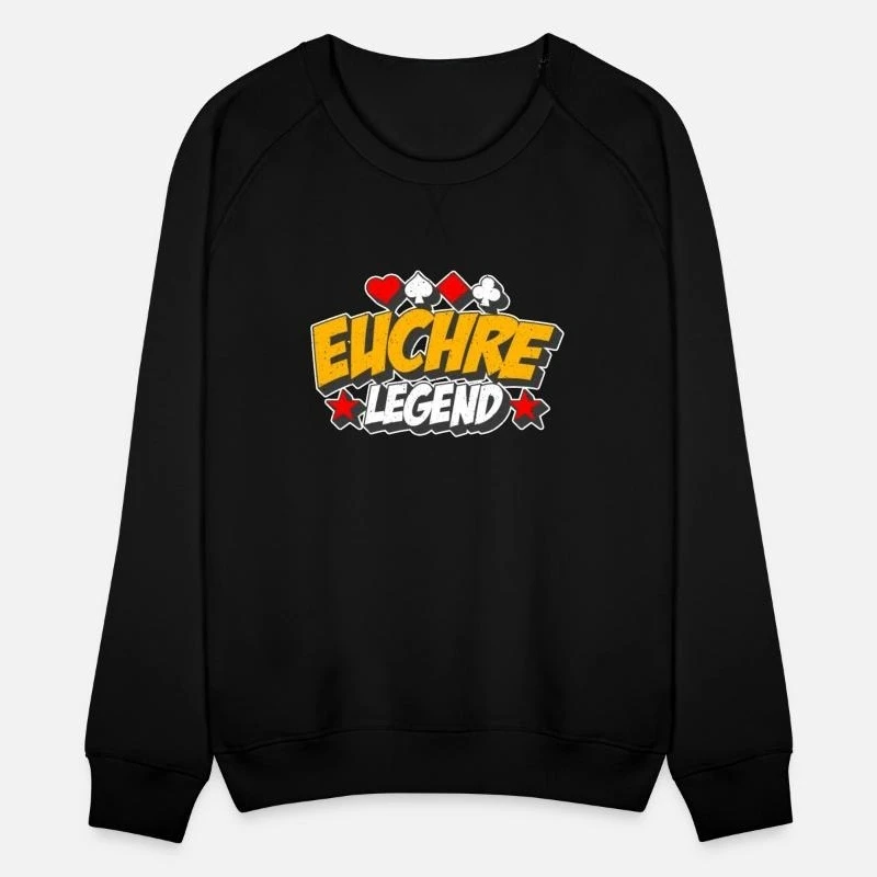 

Autumn Winter Trendy Euchre - Themed Statement Cotton Crew Neck Sweatshirt for Card Game Enthusiasts