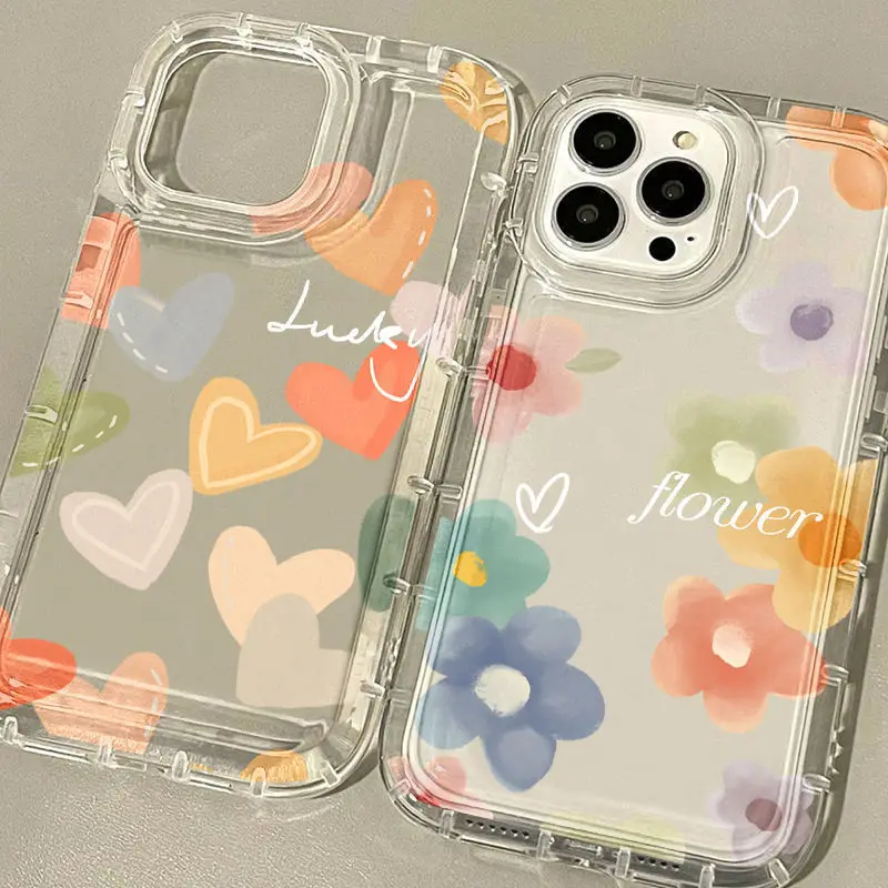 Fresh Cartoon Flower Phone Case for Samsung Galaxy 24 23 22 21 20 Plus Ultra FE A73 A72 A71 A52 A51 A32 Note 20 Airbag Funda