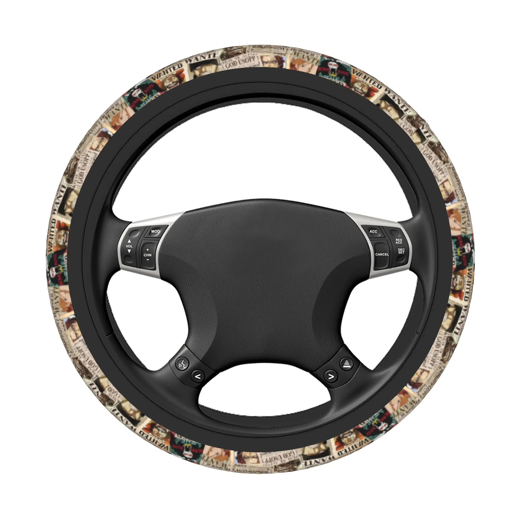 Japanese Anime Car Steering Wheel Cover One Piece Pieces Japan Manga Auto Steering Wheel Protector Car-styling Car Accessories - view 2