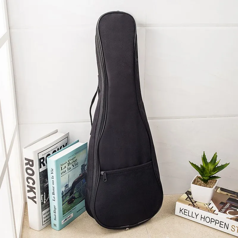 Black Ukulele Bag 21/23/26Inch Soft Case Oxford Cotton Bag Monolayer Single Shoulder Backpack Padded for Ukulele