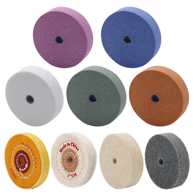 Grinding Stone  Wool wheel Cloth roundDisc Wheel Abrasive Tool For Bench Grinder Polishing Wheel 1PC 74 75 76 80mm Rotary Tools