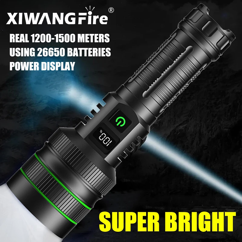 Super Long Range Tactical Torch High Power LED Flashlight USB Rechargeable Strong Light Lamp Outdoor Portable Lantern Waterproof