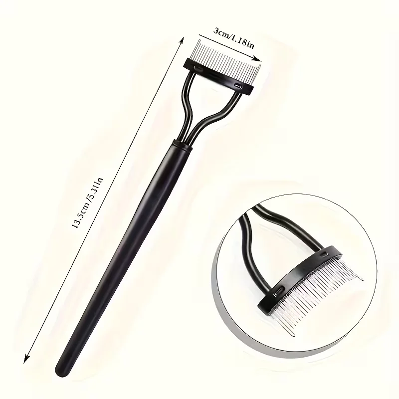 

Stainless Eyelash Brush Comb Eyelash Separator Metal Teeth Straight Eyelash Curler Beauty Makeup Mascara Curl Makeup Tool
