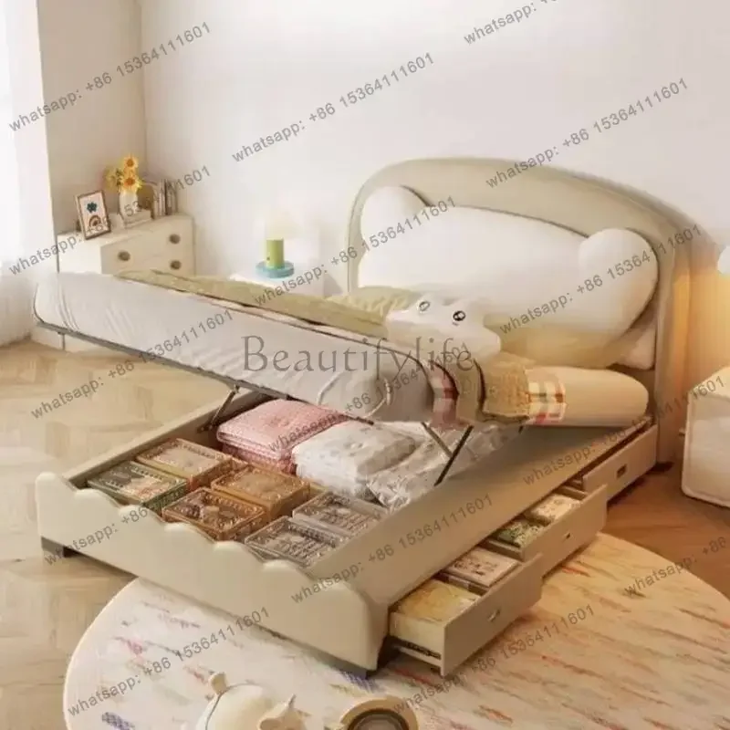 PG Storage Nordic Kids Beds Europe Cheap Simple Wooden Custom Kids Beds Single Design Modern Lettino Per Bambini Furniture Home