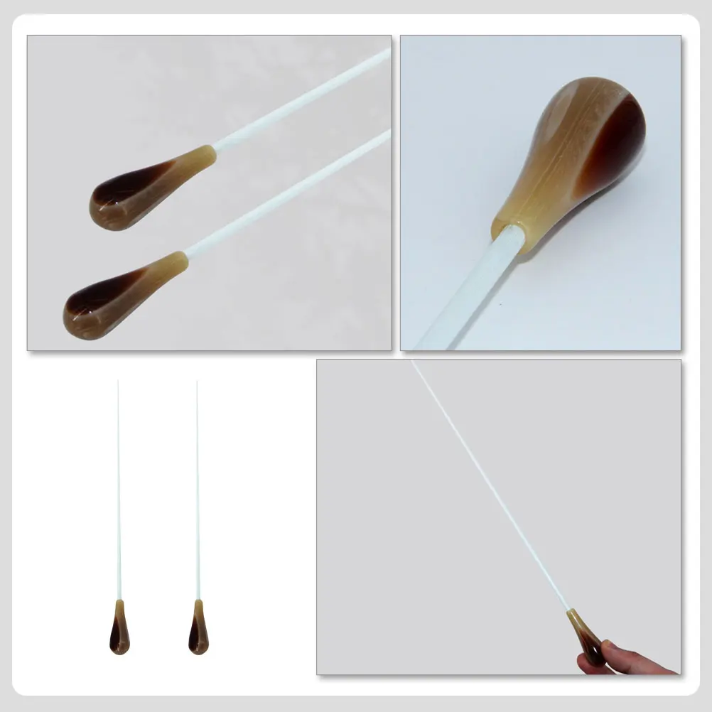 

2pcs Music Baton Conduct Stick Orchestra Conductor Accessories Resin Performance Baton Tool Stylish Long Handle