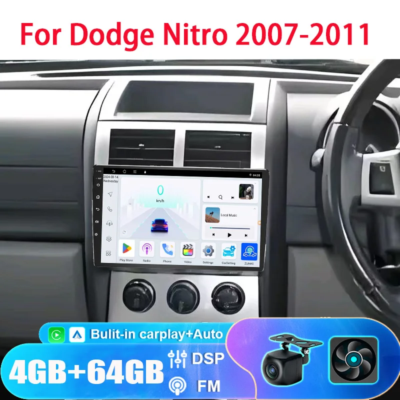 

Android 13 10”4+64GB For Dodge Nitro 2007-2011 Car Multimedia wireless Carplay Android Auto GPS stereo Radio Video Palyer Head