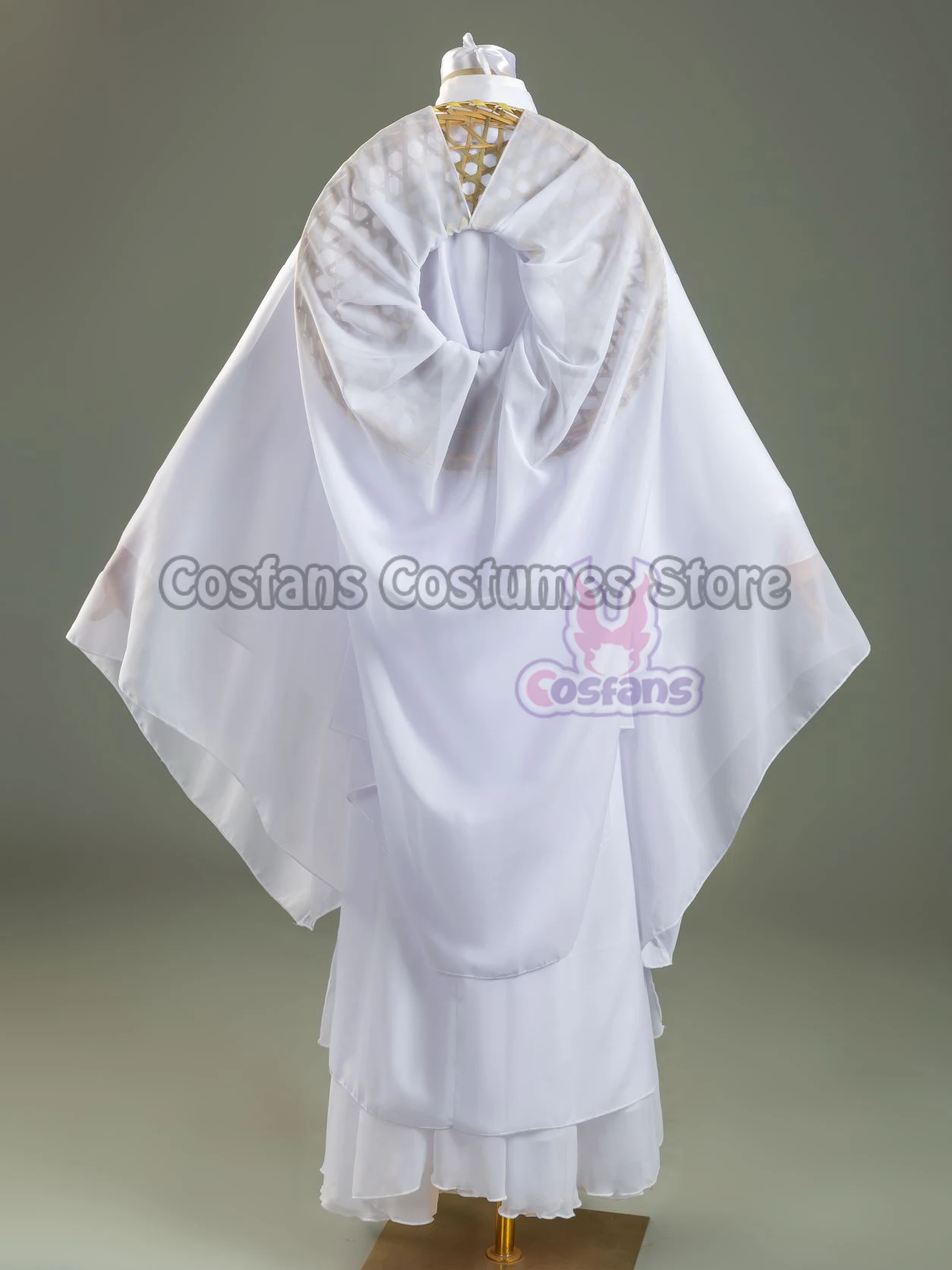 Xie Lian Cosplay Costume, Tian Guan Ci Fu Cosplay, perruques Xielian, chapeau en bambou, accessoire blanc Han Fu Anime Outfit, olympiques unisexes, chaussures