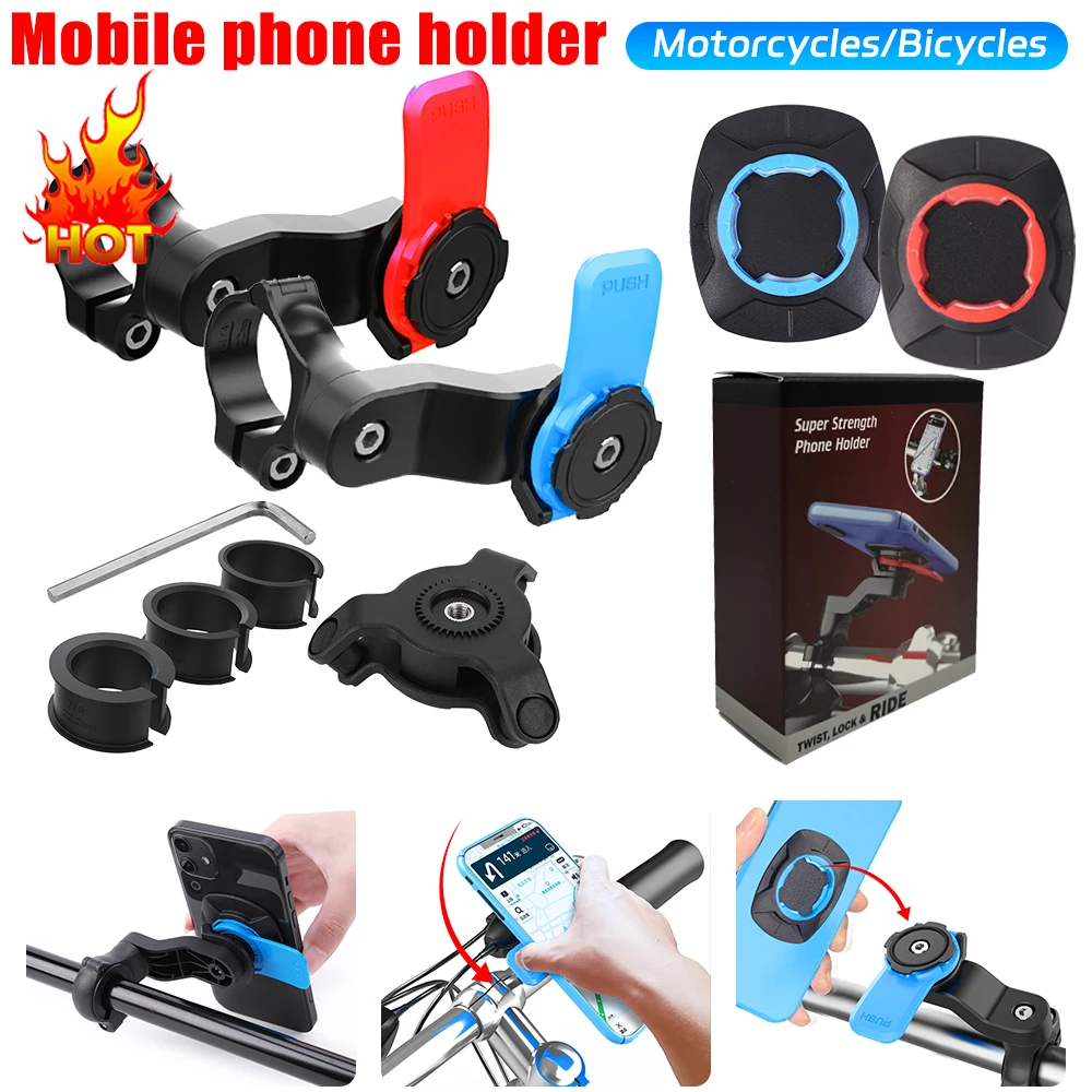 Quad Lock Motorcycle Bike Phone Holder Shock Absorber Phone Bracket Vibration Damper Self Lock Anti-shake MTB Handlebar Holder