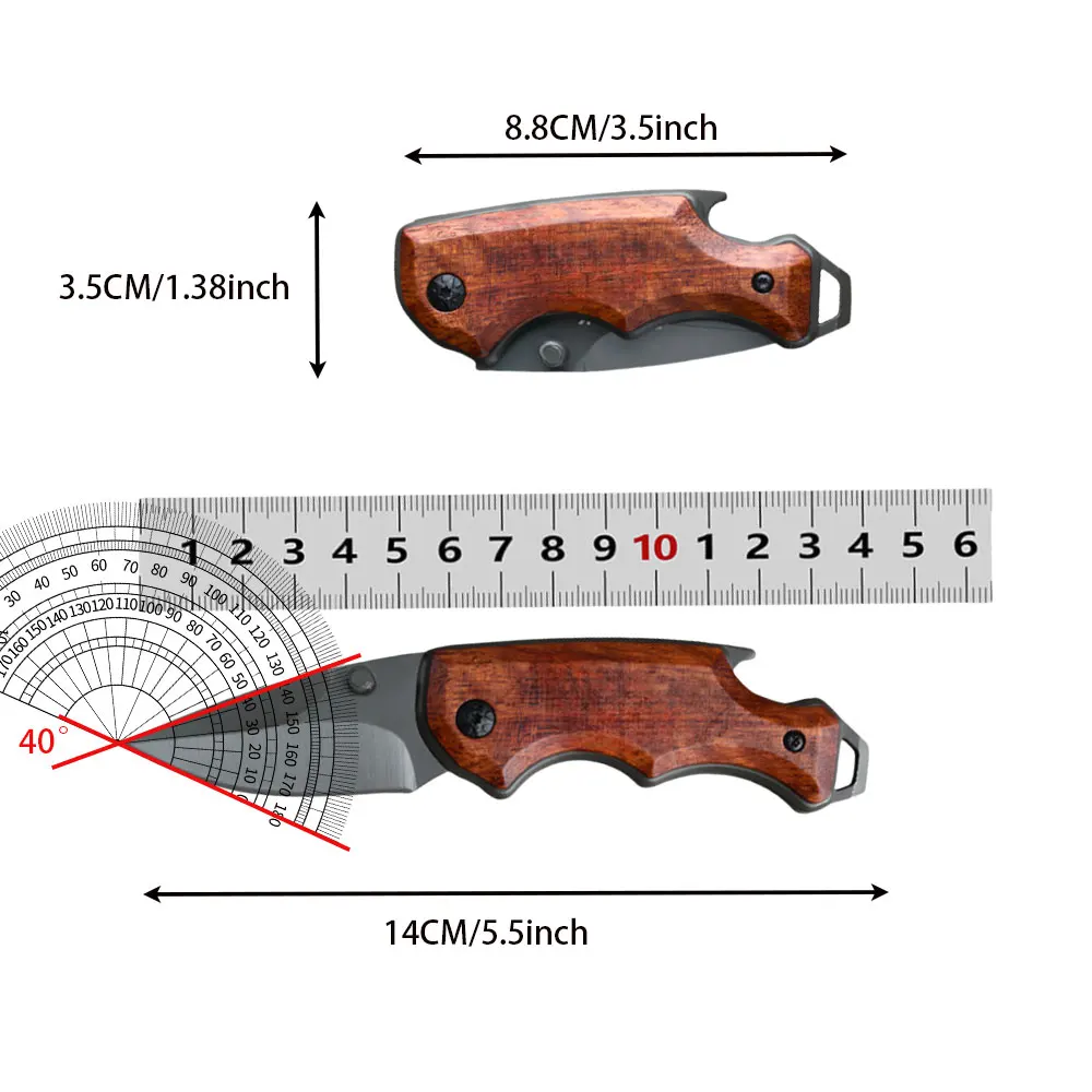 Damascus Steel Folding Tactical Knife Steel Wood Combat Portable Pocket Titanium Knives Utility Survival Hunting Rescue Tools