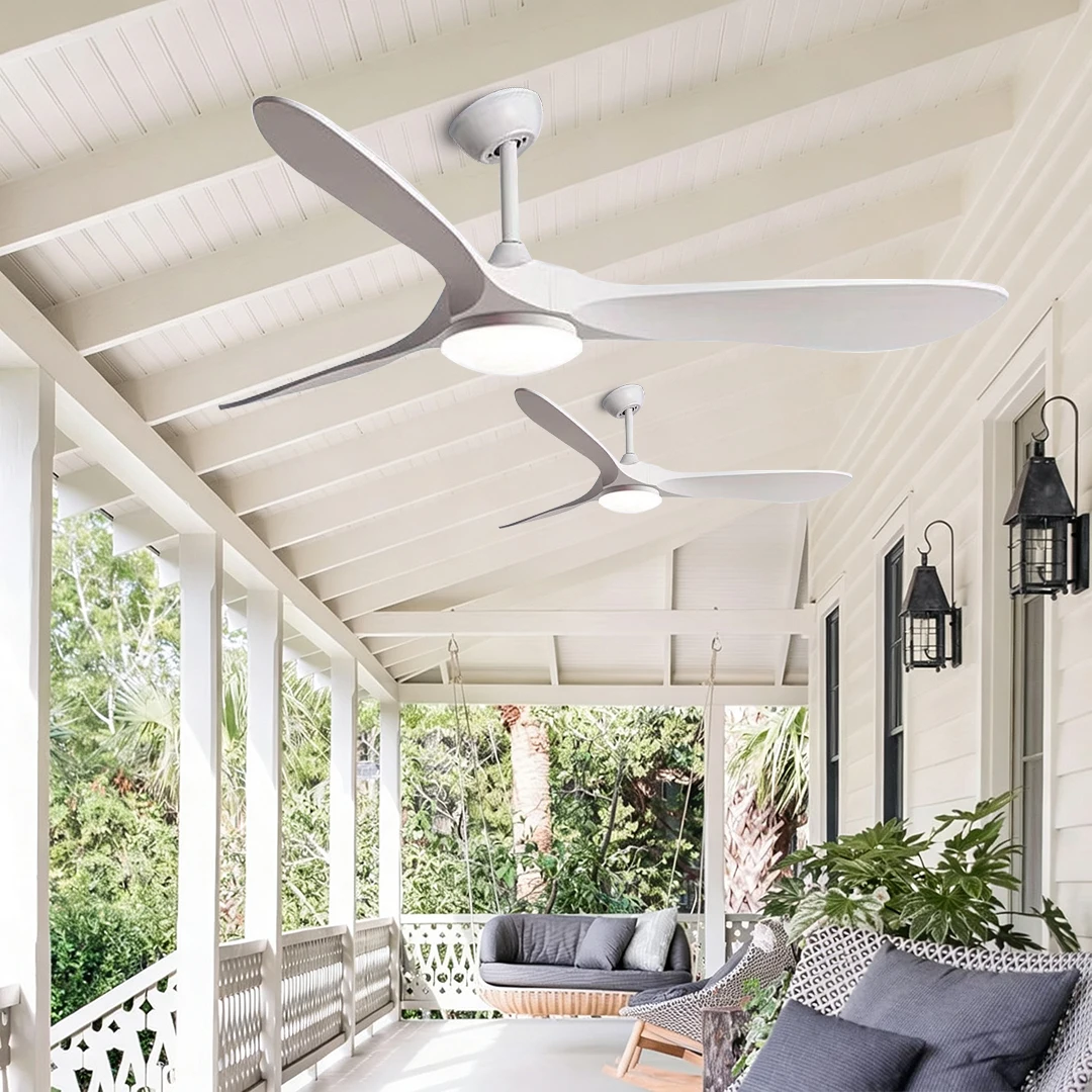 52 60 Inch Ceiling Fan Industrial Vintage ABS Ventilator with Light Remote Control Decorative Blower Retro Large Fans