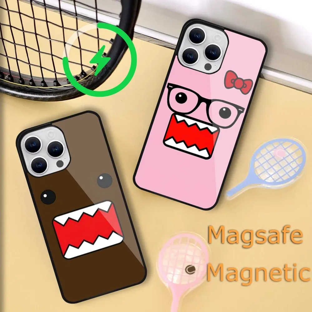 Cute D-Domo-Kun Phone Case For iPhone 15 14 13 12 11 Plus Pro Max Magsafe Magnetic Wireless Charging