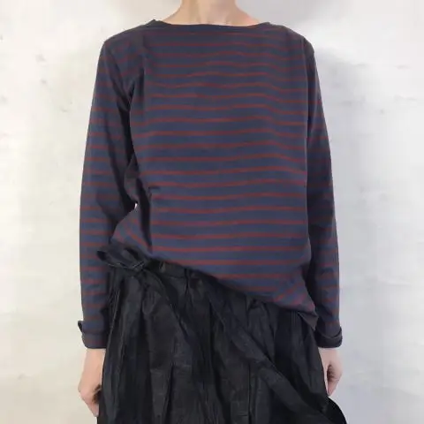 

New 2025 Autumn Cotton Crew Ne Striped Long Sve T-irt High Quali Casual Loose Fit Girls Spring Faion Basic Sle