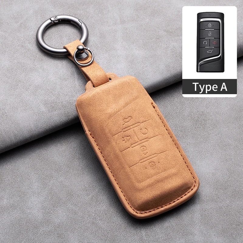 Car Remote Key Case Cover Shell for GAC Trumpchi GS4 GM8 GA3 GA6 SGS7 GA4 GS5 GS3 Legend GS8 GM6 2012-2020 Leather Keychain