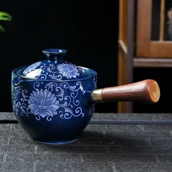 New Style Ceramic Glass Teapot Chinese Gongfu Tea Pot 360 Rotation Tea Maker Automatic Single Pot Teapot For Tea