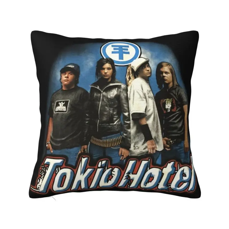 Custom Nordic Style Vintage Tokio Hotel Blue Cushion Covers 45x45cm Velvet Pillow for Sofa Square Pillowcase