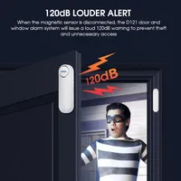 KERUI D121 120dB Wireless Door/Windows Sensor Alarm 300ft Anti-Theft Smart Remote Control For Kids Cabinet Safety Home Security