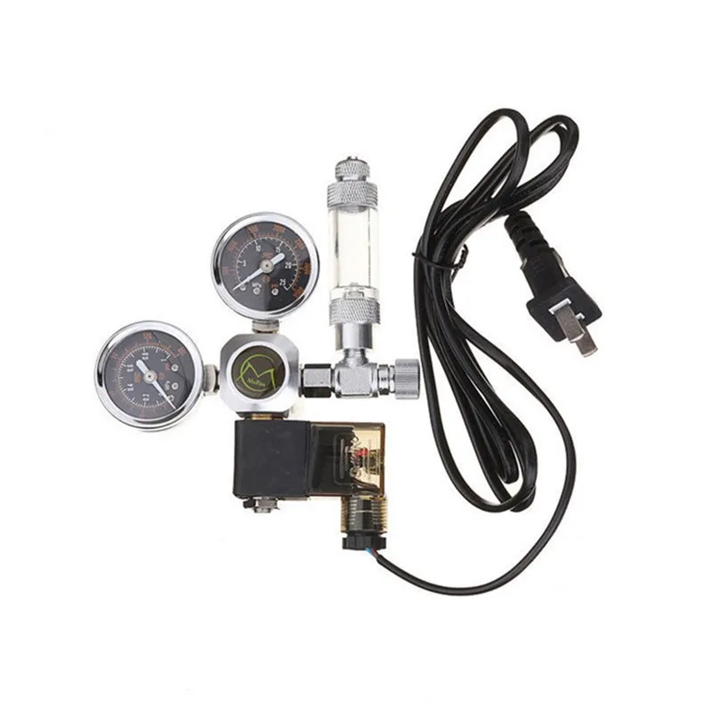 Aquarium CO2 Regulator Controller W21.8 G5 / 8 220V Magnetic Solenoid Valve Check Valve Aquarium Bubble Counter Fish Tank Tool